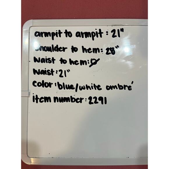 T by TALBOTS French Terry, Blue Ombre Hand Dyed Pullover Top - Size M - Picture 7 of 9